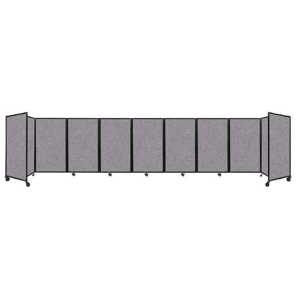 Room Divider 360 Folding Portable Partition 25' x 5' Cloud Gray Fabric